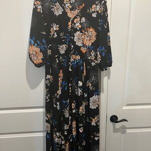 Floral Black Maxi Dress Size S/16